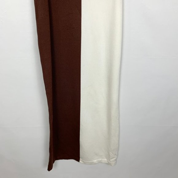 NWT Ronny Kobo Angua Brown White Colorblock Stripe Sleeveless Maxi Dress - Picture 7 of 12